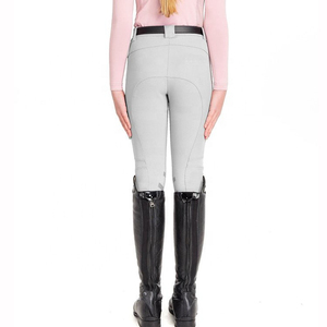 Culotte d'équitation pour femme, taille haute, coupe ajustée, couleur unie, fermeture à boucle, respirante, en similicuir, pour l'entraînement - Product Image 6