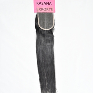 Extensions de cheveux humains vierges non traités, 4x4 Closure, couleur naturelle noire, provenant de temples indiens, double trame, Deep Wave, pour femmes - Product Image 5