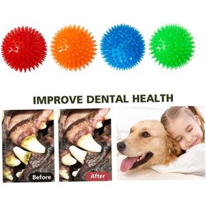 Petizer confezione da 3 3.5 \ "Squeaky Dog Toy Balls durevole interattivo galleggiante piscina ad acqua appuntita per cuccioli di cani di grossa taglia giocattoli da masticare - Product Image 4