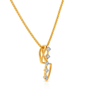 Collier pendentif asymétrique en diamant à cinq stations - Product Image 2