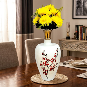 Luxury Metal Flower Vase with <b>Printed</b> Design Decorative | Table Vase for Home Living Room Centerpiece Party Decor Gift Item - Product Image 4