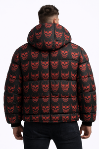 Mens Solid Hooded Puffer Jacket Winter Warm <b>Bubble</b> <b>Coat</b> Streetwear Front Waterproof Breathable Eco-Friendly Custom Wholesale - Product Image 2