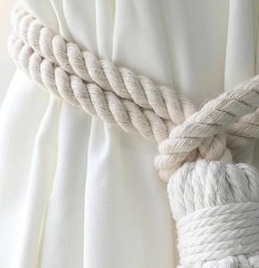 <b>Macrame</b> Curtain Tiebacks: Boho Cotton Window Decor - Product Image 4