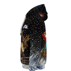 Sudadera navideña personalizada al por mayor, conjunto familiar a juego con estampado de Papá Noel, sudadera polar para padres e hijos, proveedor de pedidos al por mayor - Product Image 4