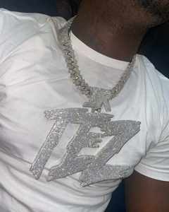 Colgante de Moissanita Personalizado, Plata de Ley 925, Estilo Hip Hop, con Nombre o Logotipo, Incrustaciones de Diamantes VVS 3D, Colgante con Letra de Moissanita - Product Image 4