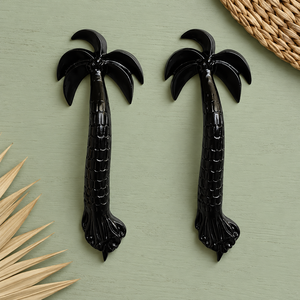 SHUBHAM <b>Black</b> Palm Tree Metal <b>Door</b> Pull Handle Decorative Coconut Tree Handle for Entrance <b>Door</b> Cabinet Wardrobe Furniture - Product Image 2