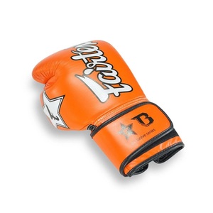ถุงมือชกมวย Fairtex สีส้มแบบกำหนดเองได้ พร้อมสายรัดข้อมือแบบ Hook Loop ทำจากหนังวัวแท้ สำหรับกีฬาซานด้าและศิลปะการต่อสู้กลางแจ้ง - Product Image 3