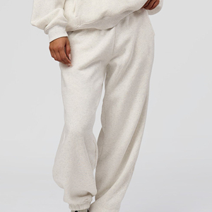 Pantalon Harem ample pour femme, taille mi-haute, cordon de serrage, couleur unie, en molleton de coton, décontracté, longueur intégrale, pour l'automne - Product Image 3