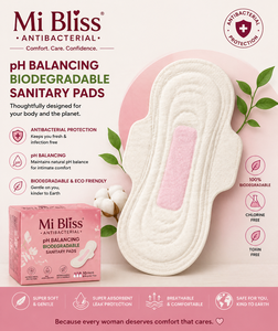 ผ้าอนามัยมีปีก Mi Bliss Ultra Thin Organic Cotton pH Balancing Biodegradable ซึมซับมาก ป้องกันการรั่วซึม สำหรับกลางวัน - Product Image 3