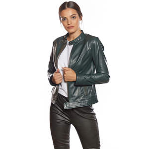 Chaqueta de Cuero para Mujer, Estilo Moderno, Talla Grande, Moda Urbana, Transpirable, Hecha de Tela Satinada - Product Image 1