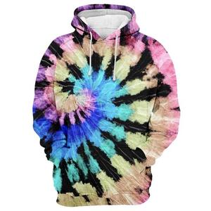 Sudadera con Capucha Tie Dye para Hombre, Tejida, Manga Regular, Estilo Veraniego, Diseño sin Forro - Product Image 1