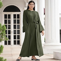 Abaya élégante pour femme musulmane, grande taille, décontractée, stylée, modeste, respirante, longueur ras du sol, pour le quotidien et les occasions spéciales