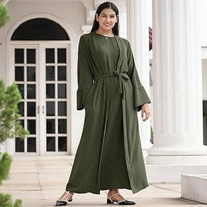 Elegante Abaya Hijab Musulmana para Mujer, Talla Grande, Informal, Moderna, Transpirable, Larga hasta el Suelo, para Uso Diario y Ocasiones Especiales - Product Image 4