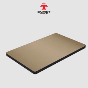 Panneau mural en charbon de bambou 5 mm brossé or champagne 1220x2440 mm fabriqué au Vietnam pour hall d'hôtel de luxe - Product Image 1