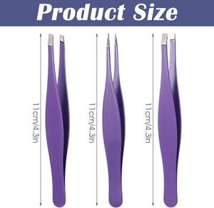 Juego de 3 Pinzas Puntiagudas de Acero Inoxidable – Puntas Finas para Pelo Encarnado, Extracción de Astillas y Depilación de Cejas - Product Image 2