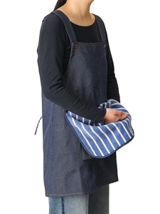 Blue Denim Canvas Bartender Apron Unisex Detachable Towel <b>Secure</b> Pockets Made 100% Minimalist Style Quick-Adjust Waist Strap - Product Image 4