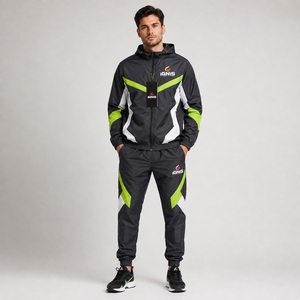 Conjunto Deportivo Cortavientos para Hombre, Chaqueta Informal a la Moda, Pantalones Jogger, Ropa Deportiva de Dos Piezas, Ropa de Viaje Ligera y Transpirable - Product Image 1