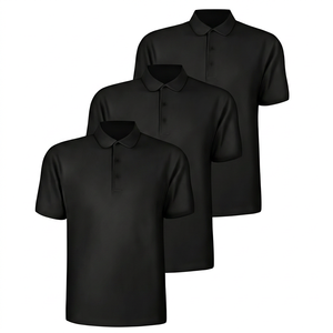 Polo à manches courtes pour homme, blanc, 100% coton, respirant, couleur unie, tricoté, coupe classique - Product Image 6