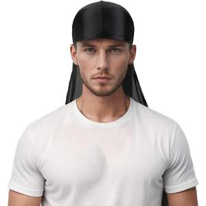 2025 Silky Durag Headwraps con cola extra larga y correas anchas para 360 Waves and Do Rag Cycling Hats & Headwear - Product Image 5