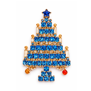 Broche en alliage de zinc avec strass en forme de sapin de Noël pour femmes, vente en gros en vrac - Product Image 5