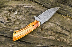 Custom Handmade OEM DIY Utility & Hunting <b>Knife</b> Damascus Steel <b>Bone</b> <b>Handle</b> Clip Point 3mm 9in CKS-192 - Product Image 3