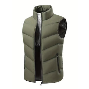 Gilet d'hiver coupe-vent pour homme, service OEM, avec fermeture éclair, deux poches, pour activités de plein air. - Product Image 1