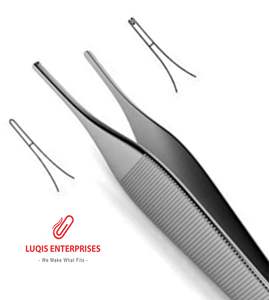 คีมเย็บแผลขนาดเล็ก Adson พร้อมแท่นผูกไหม ขนาดปลาย 0.9 มม. คีมผ่าตัดแบบใช้นิ้วโป้ง ทำจากสแตนเลส อุปกรณ์ทางการแพทย์ - Product Image 2