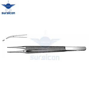 Suturing Micro Forceps <b>12</b> cm / 4-3/4 Inch Curved with 0.3 mm Tip and 1:2 Teeth Stainless Steel Microsurgical Instrument - Product Image 4