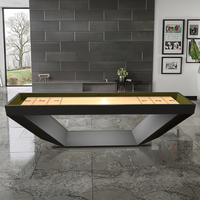 Table de shuffleboard pleine grandeur au design moderne et luxueux, en bois massif personnalisé, écologique et durable, BaiChen BCS-28, pour usage domestique en intérieur, avec revêtement en velours