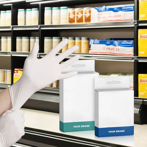 ถุงมือยางลาเท็กซ์แบบใช้แล้วทิ้งชนิดผง OEM บรรจุภัณฑ์แบบกำหนดเอง น้ำหนักเบา ยืดหยุ่น กระชับมือ จับถนัดมือ ยางธรรมชาติ - Product Image 1