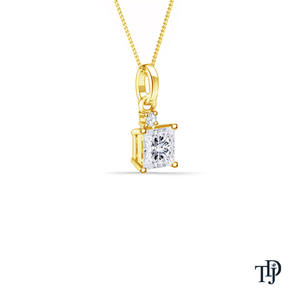 Colgante de oro de 14 quilates con diamante solitario de corte princesa cultivado en laboratorio, con un elegante diseño de gota, perfecto para uso nupcial, OEM. - Product Image 3