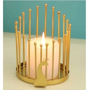 Porte-bougie en métal finition dorée, produit le plus vendu, accessoires de décoration pour fête de Noël, porte-bougie votif - Product Image 1