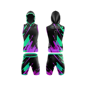 ชุดยูนิฟอร์มแบบมีฮู้ด 4 ทิศทางยืดได้ พิมพ์ลายแบบ Sublimation สำหรับทีม 7 คน ออกแบบเองได้ ชุดอเมริกันฟุตบอล 7 คน ชุดฟลาฟุตบอล - Product Image 1