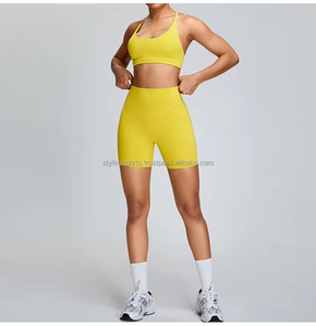 Pantalon de fitness respirant taille haute pour femmes Shorts de yoga sans couture avec logo Tissu de sport Fourniture en gros - Product Image 1