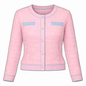 Cárdigan Rosa para Mujer, Suéter de Punto con Botones al Frente, Manga Larga, Corte Ajustado, Ropa Casual de Oficina, Venta al Por Mayor OEM - Product Image 1