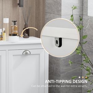 Mobiletto da Bagno Indipendente con 2 Cesti Ribaltabili, Organizzatore Bianco per Lavanderia - Product Image 6