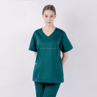Tissu sergé en spandex de haute qualité, uniformes d'infirmière de la marque GW, vêtements d'hôpital imprimés - Taille XL, style unisexe court pour médecin