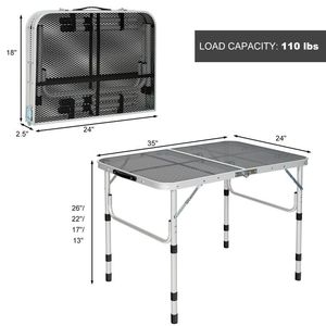 Aluminum Grill <b>Table</b> with Iron Mesh Top Functional Outdoor <b>Tables</b> - Product Image 5