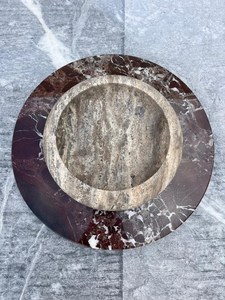 Plateau de rangement moderne en marbre naturel bleu gris clair Stonekocc, bol décoratif de luxe pour salon et bureau, idéal pour la maison et l'hôtel, par UO - Product Image 3