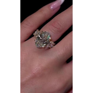 Luxury Floral Cluster Moissanite <b>Ring</b> With Round Cut Stones Elegant <b>Statement</b> Engagement Jewelry For Women Wedding Gift - Product Image 1