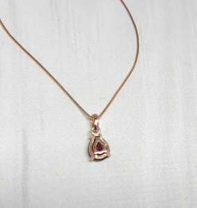 Pendentif vintage en argent 925 plaqué or rose avec grenat rouge véritable, bijou en pierre précieuse naturelle certifiée par un tiers, vente en gros pour fiançailles - Product Image 5