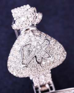 Colgante con Mapa de EE. UU. de Moissanita y Grabado, Plata 925 Bañada en Rodio, Joyería Hiphop para Hombre, Regalo - Product Image 4