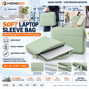 Sac pour ordinateur portable imperméable vert sauge, mallette de travail fine avec poignées rétractables et fermetures éclair fluides - Product Image 3