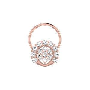 AJRETAIL Piercing de Nariz para Mujer con Diseño Floral Étnico en Oro de 14K y Diamante Natural de 0.14ct, Joyería Fina para Compromiso/Boda - Product Image 2