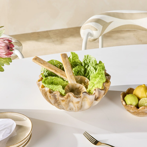ชุดช้อนส้อมสำหรับสลัด ทำจากเรซิ่นลายหินอ่อน ปลอดภัยต่อสิ่งแวดล้อม ใช้กับเครื่องล้างจานได้  ชุดสองชิ้น ประกอบด้วยช้อนและส้อม ใช้ในครัวเรือน ใช้กับไมโครเวฟและเตาอบได้ - Product Image 2