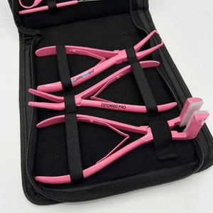 Kit de Herramientas Profesional ZETOMED PRO para Extensiones de Cabello Rosadas, Alicates de Presión con Almohadillas de Silicona y Acero Inoxidable - Product Image 3