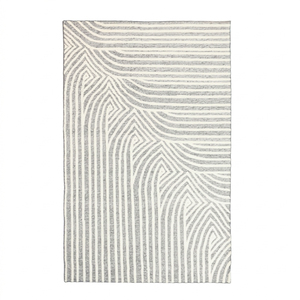 Tapis décoratif DECORDEC en laine écologique, marron charbon et or, à poils épais, tufté à la main, antidérapant, moderne, à motifs ajourés - Product Image 1