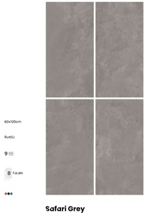 Carreaux de porcelaine aspect pierre couleur unie 60x120cm, finition mate rustique, épaisseur 9mm, surface solide - Product Image 2