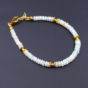 Pulsera de Perlas de Ópalo Etíope Rosa Natural HAYAAT GEMS, Lujosa, Unisex, Redonda, con Múltiples Destellos, Regalo de Piedras Preciosas - Product Image 2