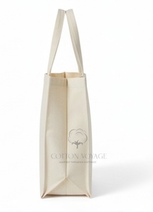 Sacs fourre-tout en coton 100 % les plus vendus, fabrication de haute qualité, imprimés sur mesure avec poches, sacs en coton à soufflets - Product Image 3